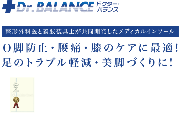 整形外科医と義肢装具士が共同開発したメディカルインソール　Ｏ脚防止・腰痛・膝のケアに最適!足のトラブル軽減・美脚づくりに!